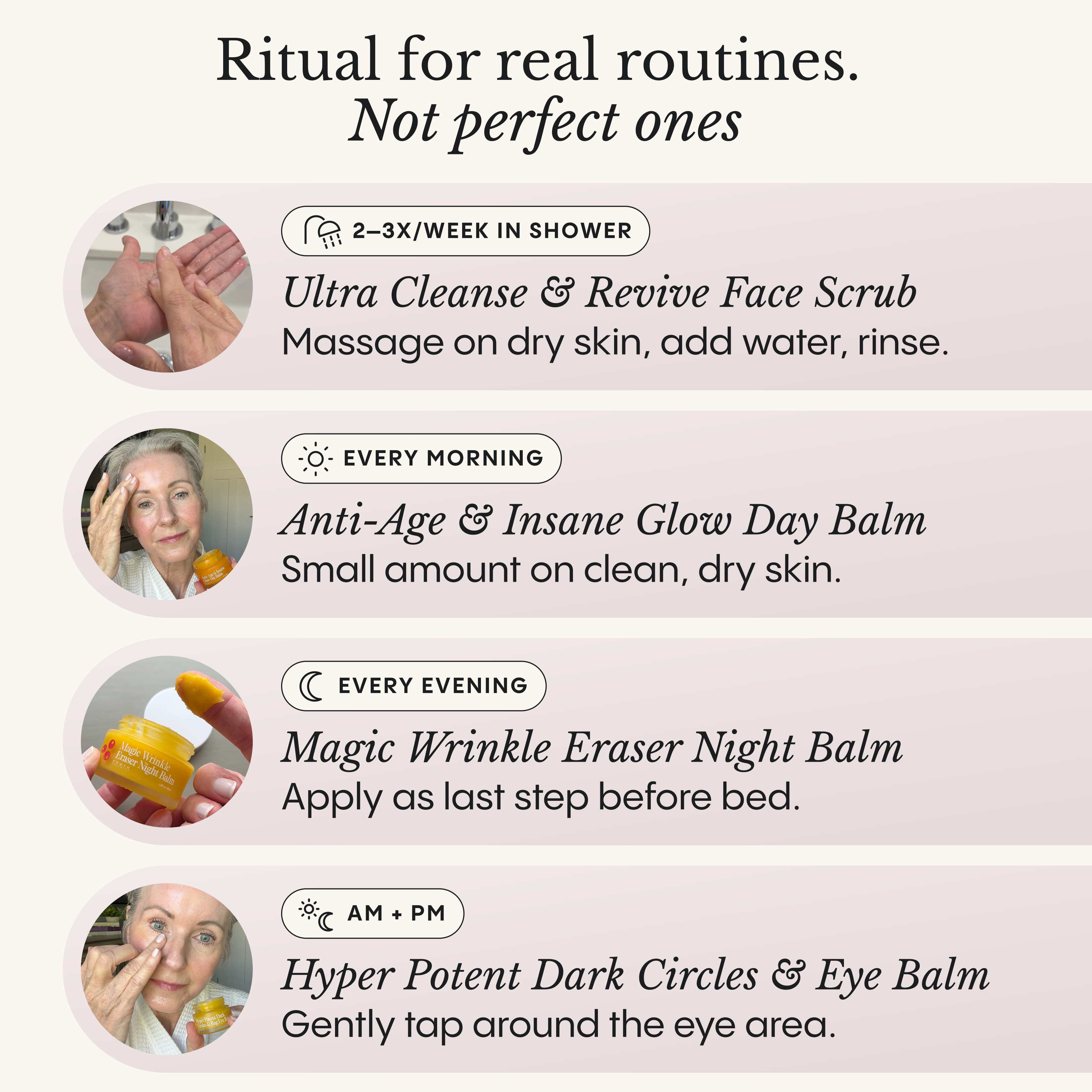 Frøya Organics Complete Mature Skin System — daily routine guide for all four products